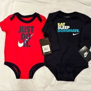 NWT Bundle of 2 Nike Baby Onesies / Bodysuits size 6 month